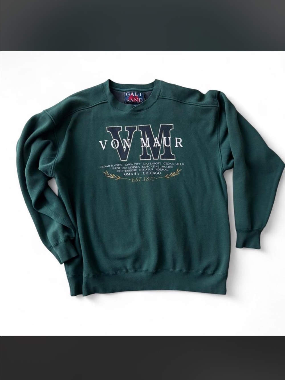 Forest Green Vow Maur Graphic Crewneck Sweatshirt